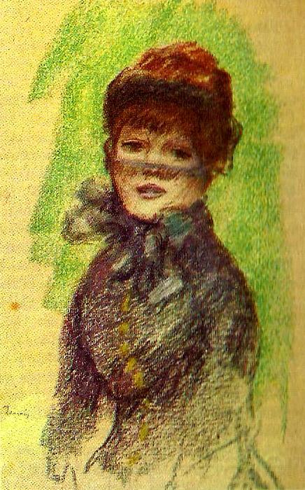 Pierre-Auguste Renoir flicka med hatt och flor